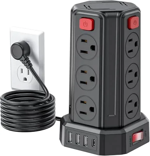 SMALLRT 17-in-1 Colorful Power Strip Tower