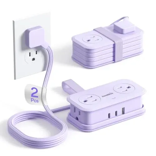 SMALLRT 2-Pack Travel Power Strip